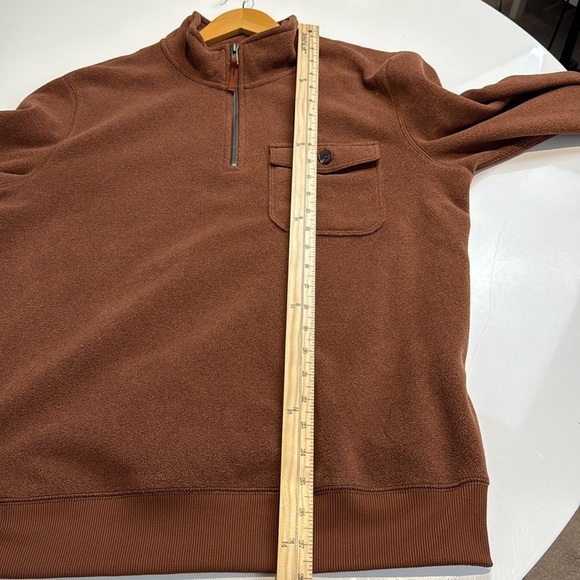 Kit and Ace Men's Brown Quarter-Zip Fleece Sweater Size Small - Picture 5 of 6